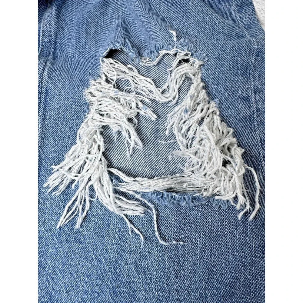 We The Free‎ by Free People Womens Jeans Size 29 Blue Distressed Ripped Raw Hem